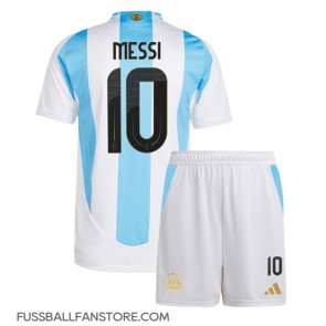 Argentinien Lionel Messi #10 Replik Heimtrikot Kinder Copa America 2024 Kurzarm (+ Kurze Hosen)